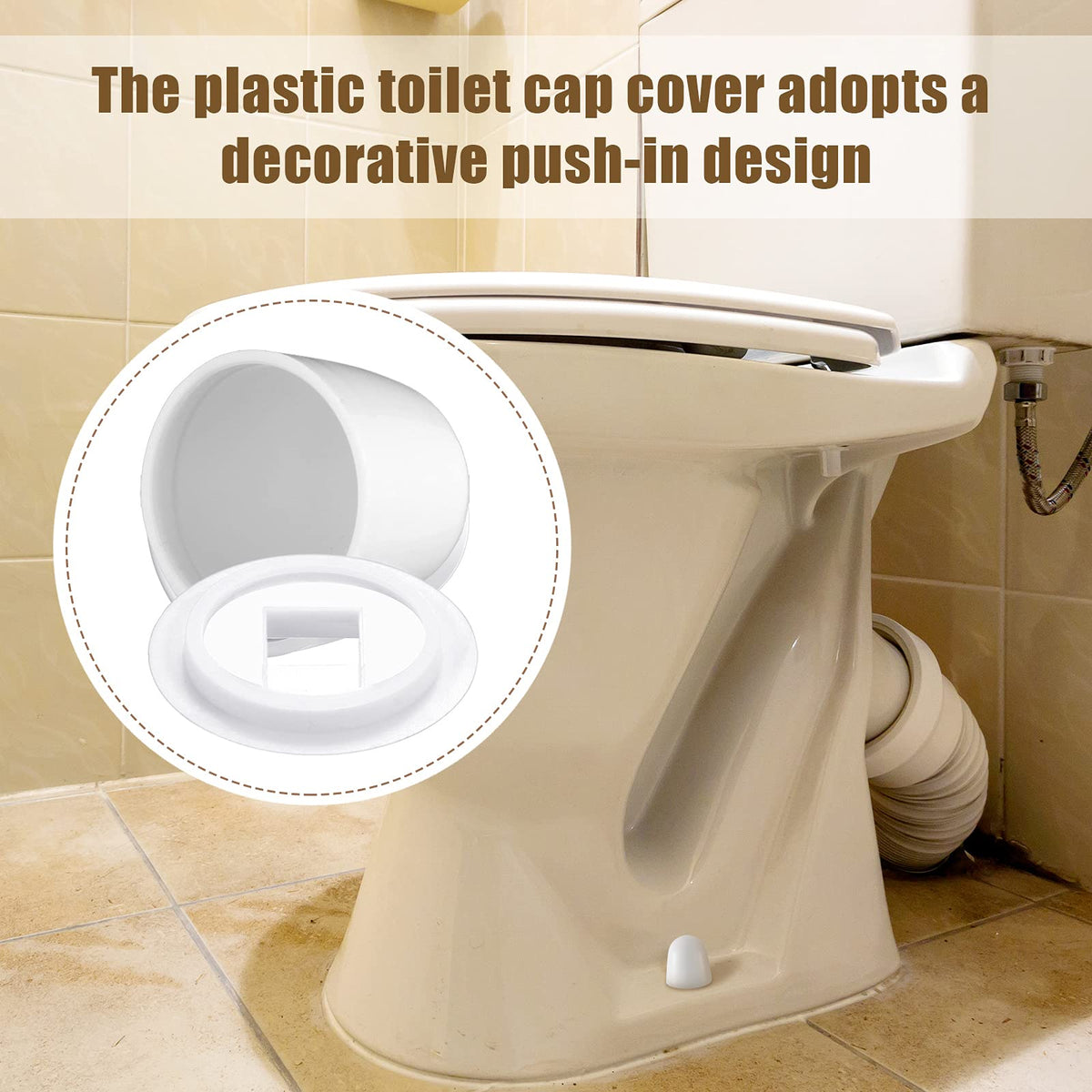 Blulu white round caps installed easily to refresh a bathroom.