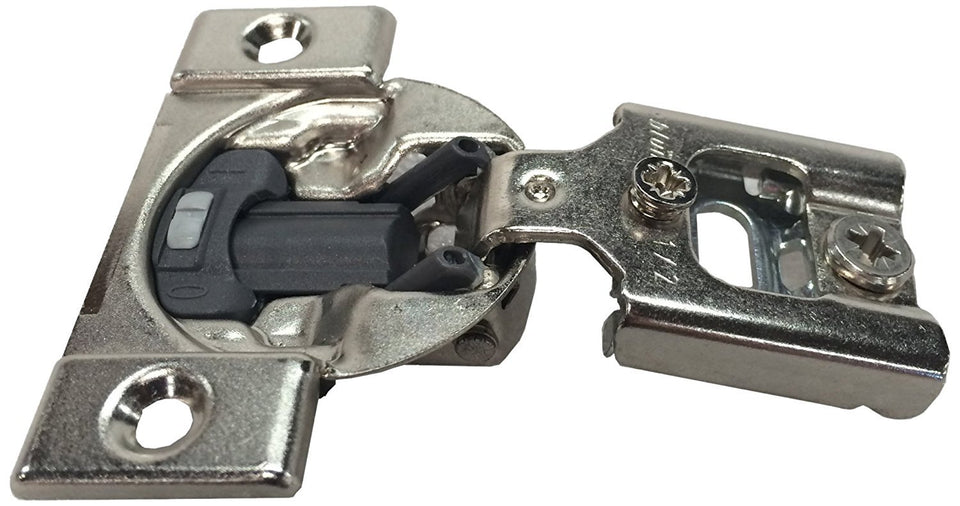 Blum 38N355BE08x10S hinge in nickel finish with soft-close action for face-frame cabinets
