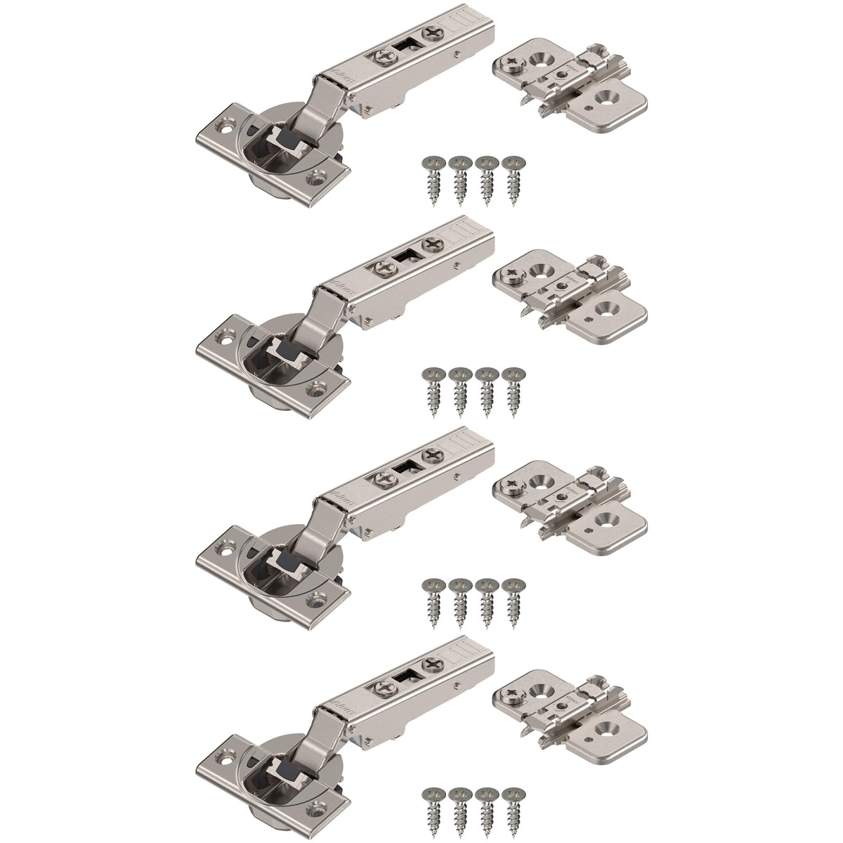 Blum Clip Top BLUMOTION hinges provide silent close for frameless cabinets.