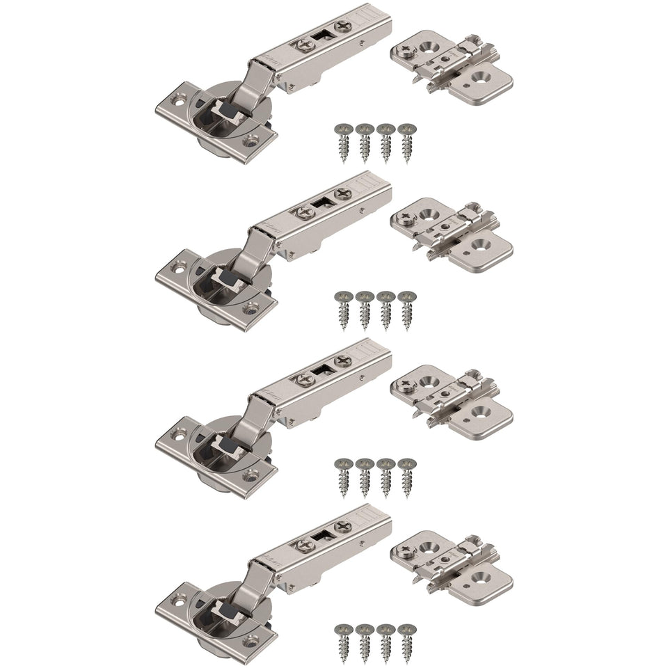 Blum Clip Top BLUMOTION hinges provide silent close for frameless cabinets.