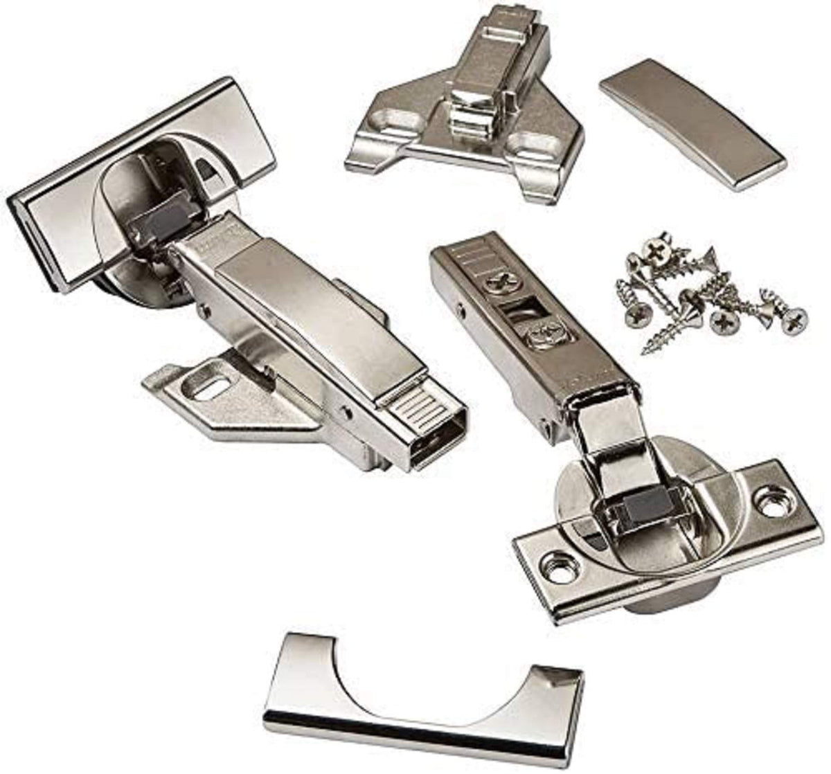 Blum CLIP top hinge with Blumotion; smooth soft-close for faceframe cabinets.