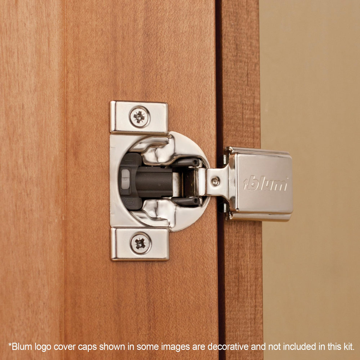 Blumotion hinge opened to 105 degrees for easier access in cabinets