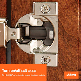 Blum Compact Blumotion hinge designed for face-frame cabinets with concealed installation.