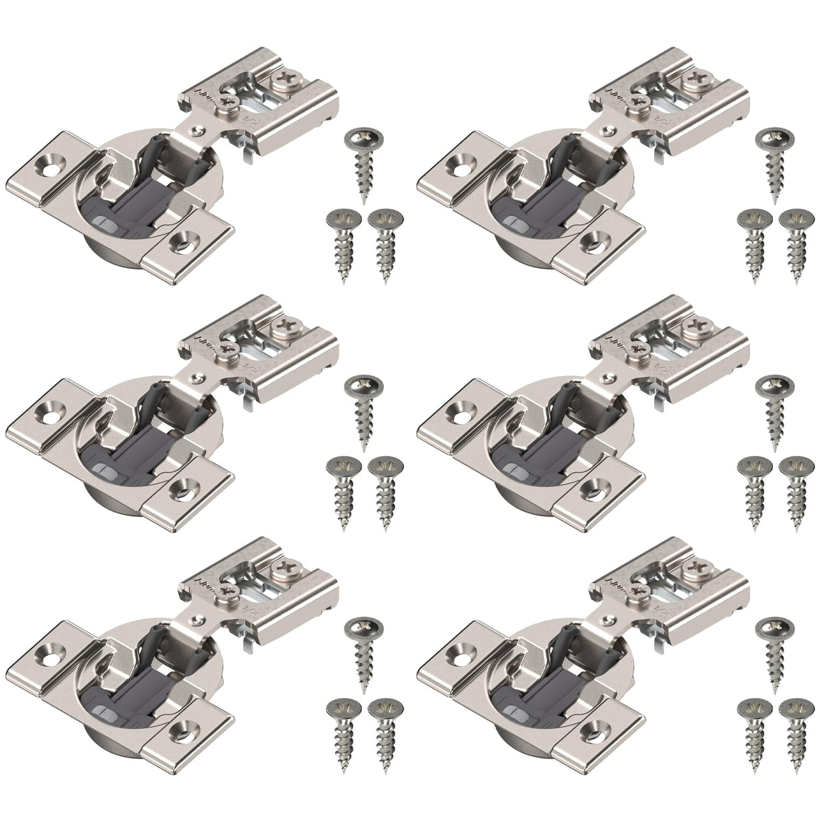 Blum Compact Blumotion hinge kit, front view, ready for precise face-frame cabinet installation