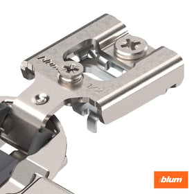 Blum Compact Blumotion hinge with one-piece design for simple installation.