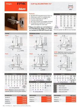 Face-frame hinges including mounting plates and screws for fast setup.