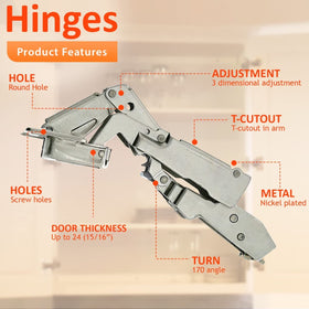 Blum full-overlay nickel hinge for a clean face-frame look