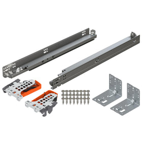 Load capacity up to 100 lb for sturdy heavy drawers with Blum slides.