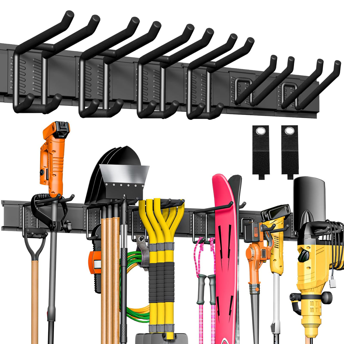 BlumeTrec wall-mount garage organizer in a 3-panel setup for organized space.