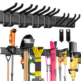 BlumeTrec wall-mount garage organizer in a 3-panel setup for organized space.