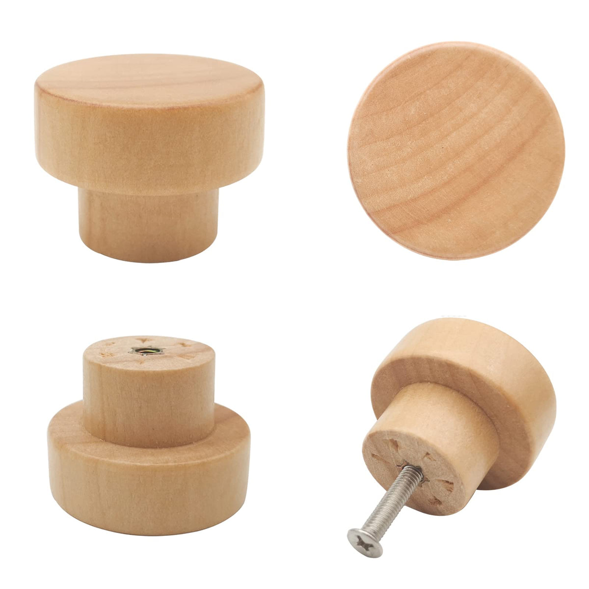 Bmgop wood knob flat-top round overview for cabinets and drawers, upgrading style.