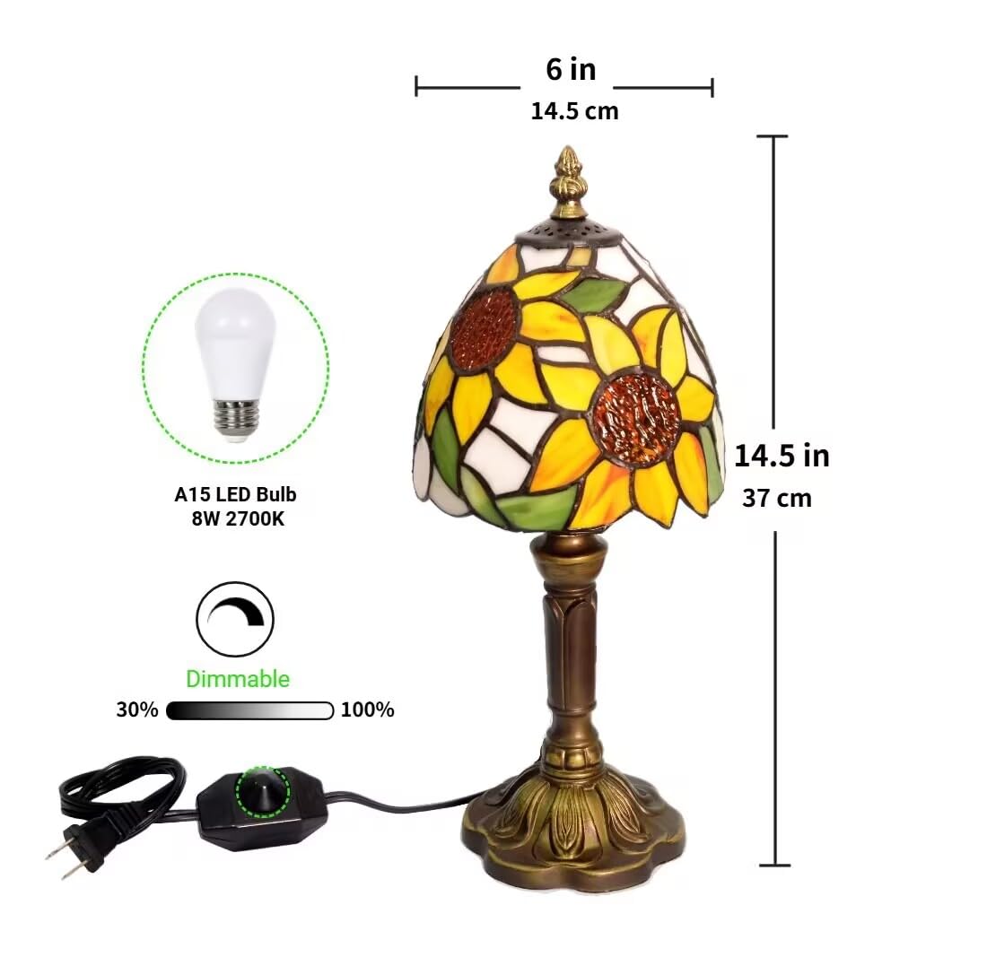 BMXKPO Tiffany-style lamp assembly shown without tools.