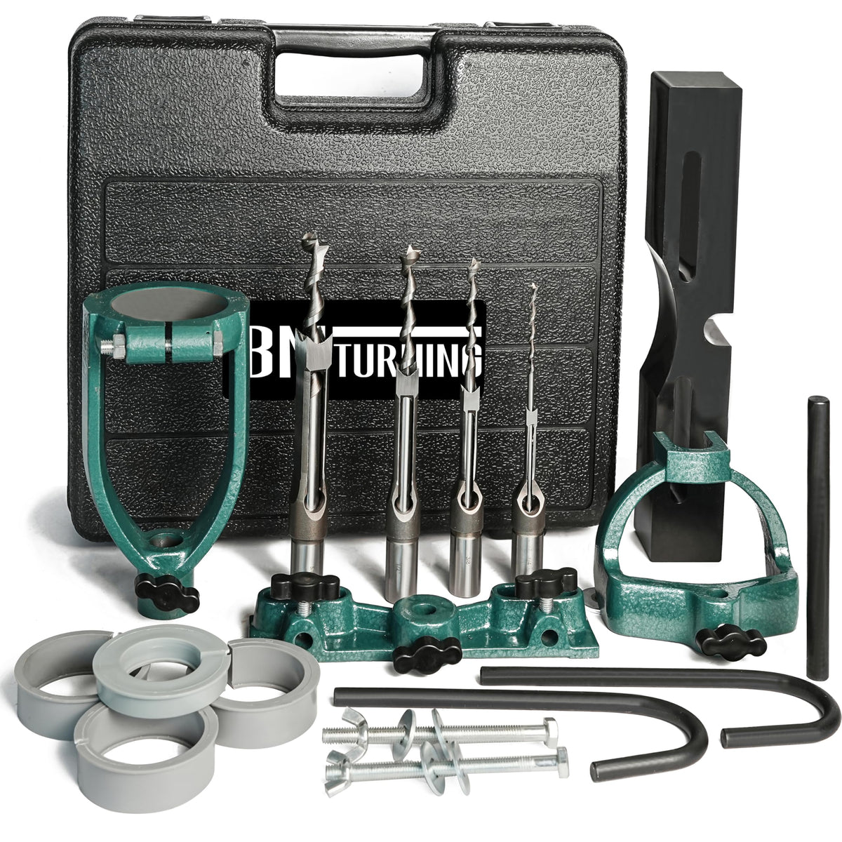 BMTURNING mortising attachment locator improves drill alignment for precise mortises
