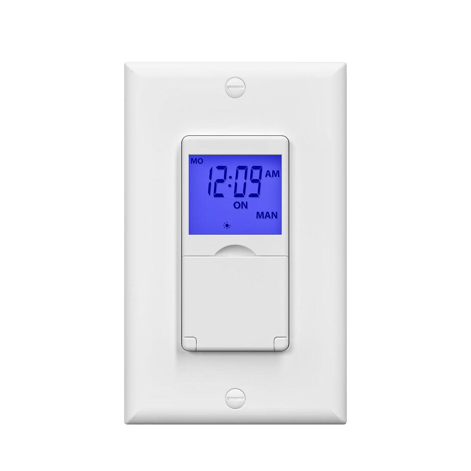 BN-LINK 7 day timer with blue backlight for easy viewing in any room