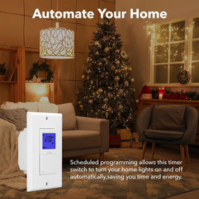 BN-LINK timer interface supporting 18 on/off programs for weekly control.