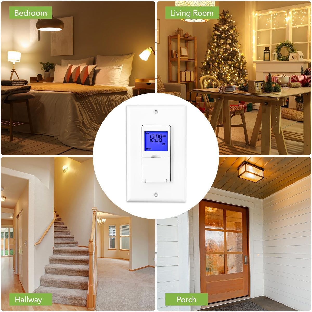 BN-LINK timer includes backup battery to preserve settings during outages.