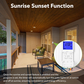 BN-LINK Astronomical Timer display shows Auto and Manual modes for flexible control.