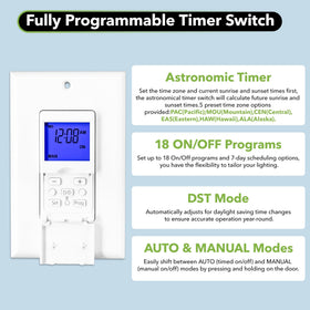 BN-LINK timer in Random and DST mode enhances security by simulating occupancy.