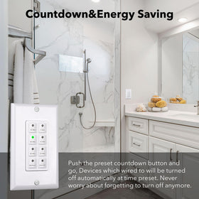 BN-LINK wall timer with six presets for effortless control of lights and fans.