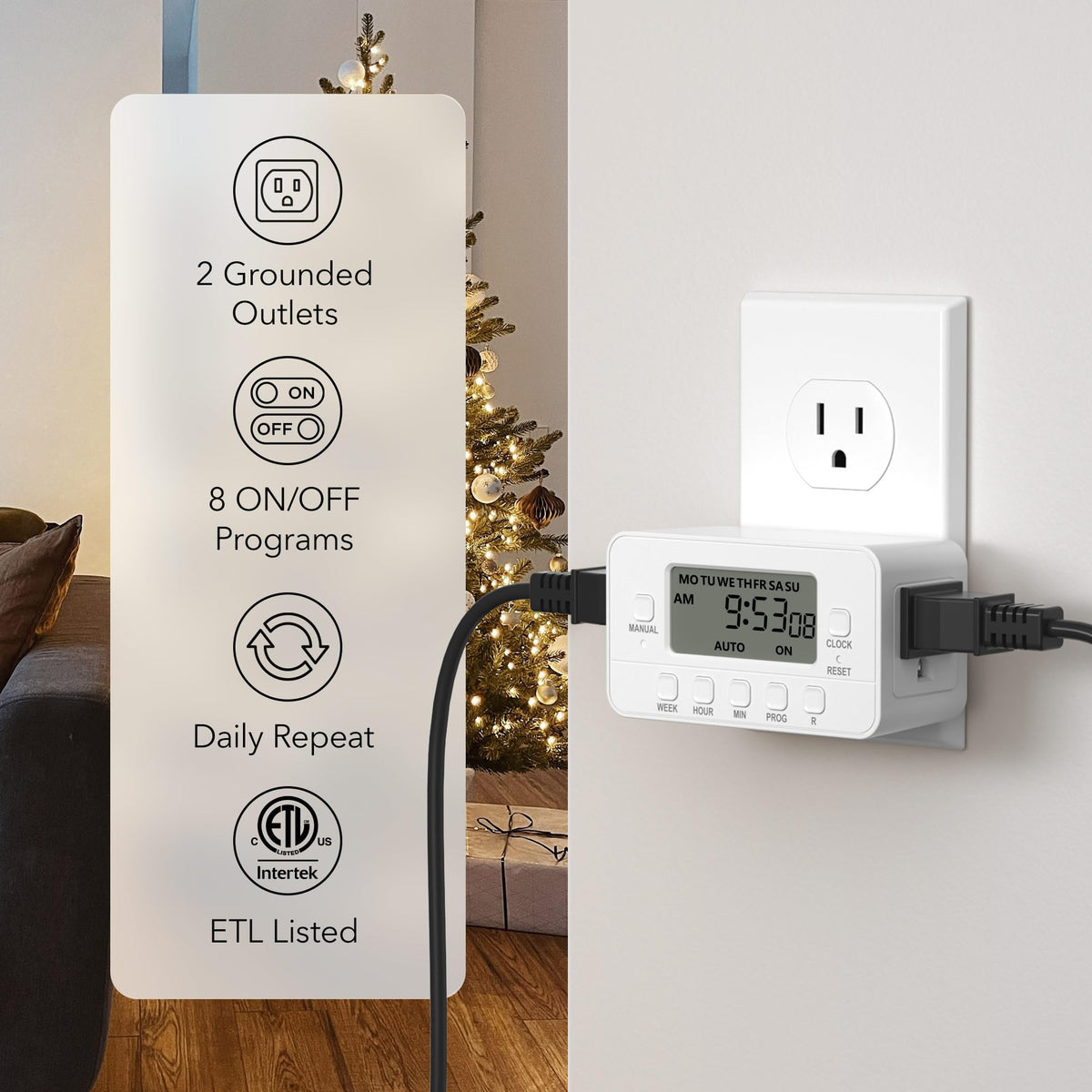 BN-LINK energy-saving timer helps automate lights and appliances.