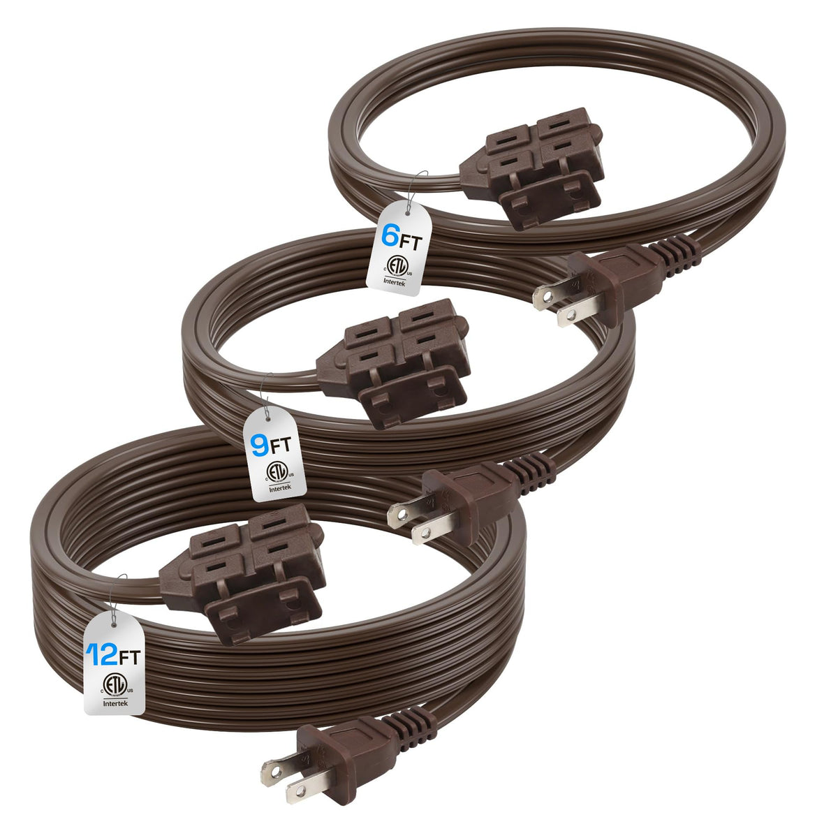 BN-LINK indoor extension cord with 6ft flat cable for tidy under-desk setup.