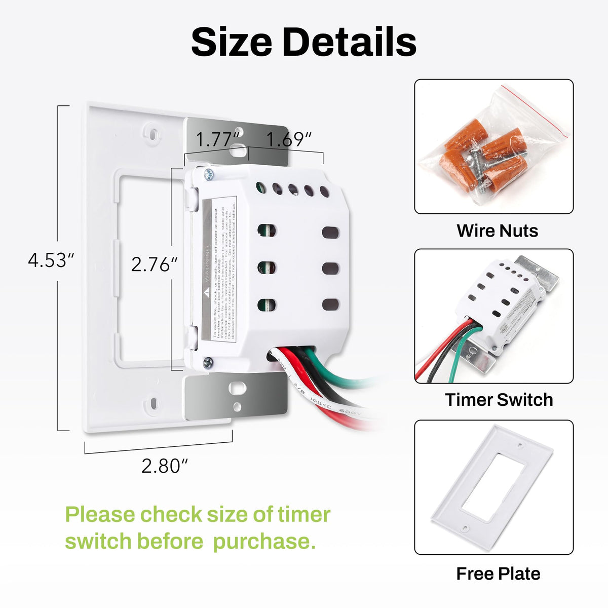 BN-LINK installation-ready switch for bathroom, closet, garage, or laundry room.