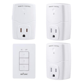 BN-LINK Mini wireless remote outlet front view showing compact plug-in unit for lamp control