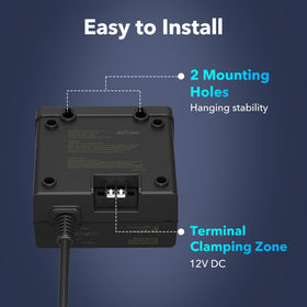Three-mode BN-LINK operation: manual, dusk-to-dawn, sunset-to-off schedules.