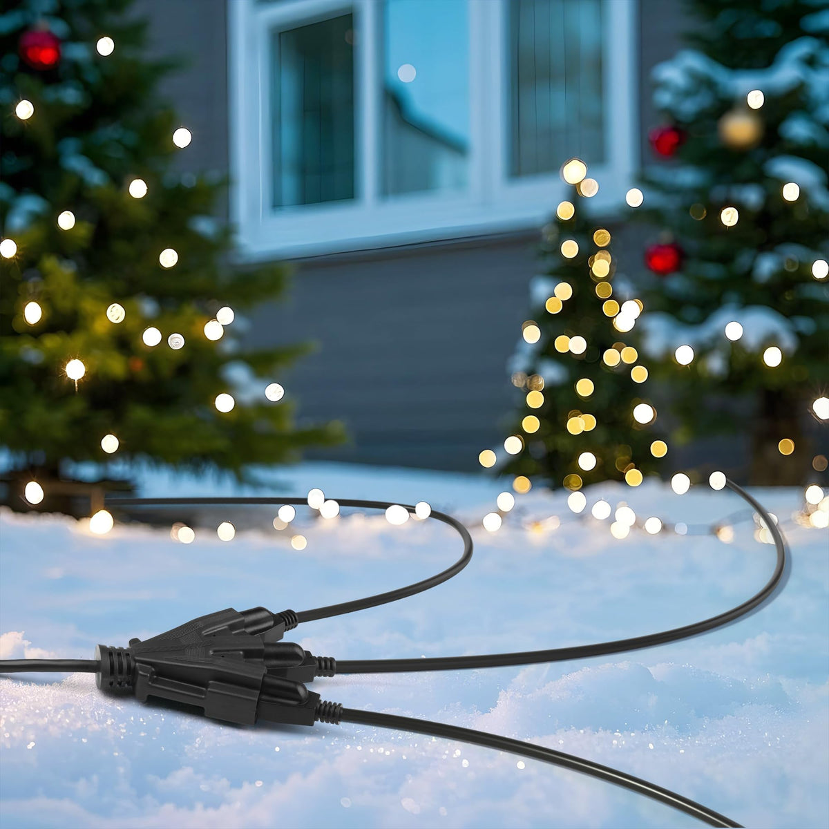 Three outlets support multiple devices like lights and garden tools.