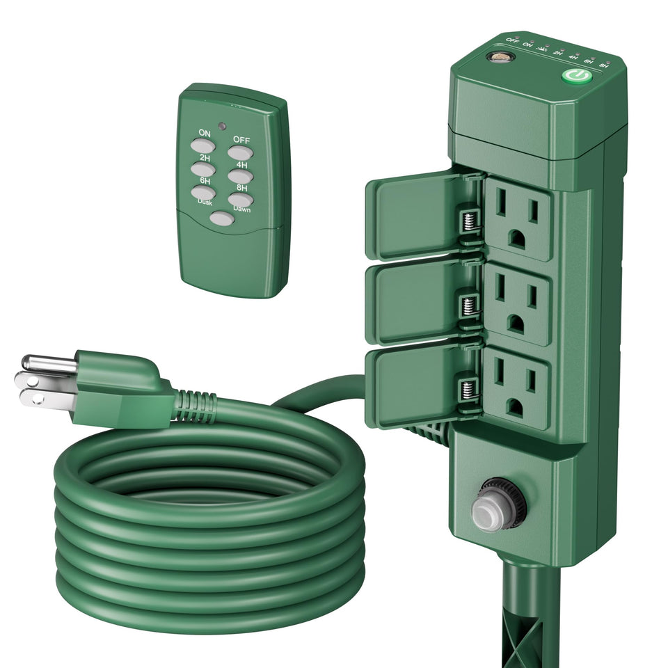 BN-LINK outdoor power stake timer with six outlets for yard lighting