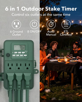BN-LINK weatherproof cover protects timer interior from rain and dust.