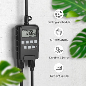 Daylight Savings mode on BN-LINK timer simplifies seasonal lighting.