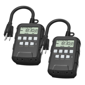 BN-LINK outdoor timer with dual outlets for precise scheduling of lights.