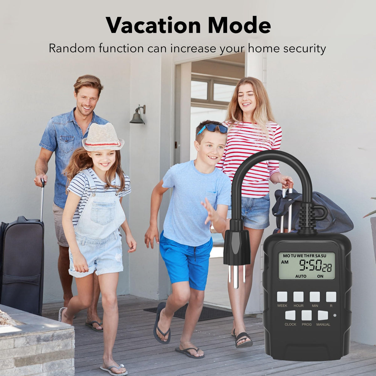 BN-LINK timer suitable for outdoor and indoor use with weatherproof design.