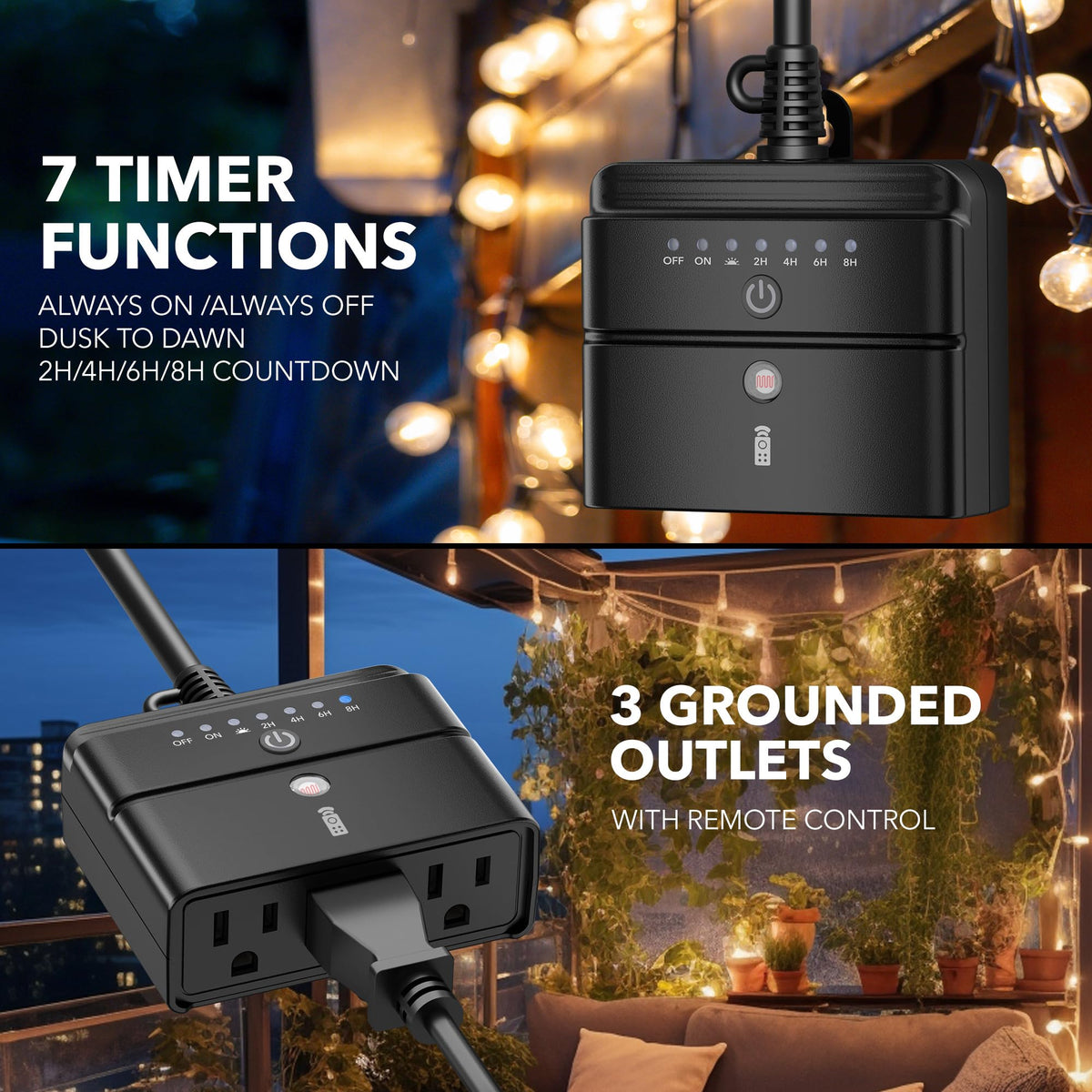 BN-LINK outdoor timer plug-and-play setup for outdoor use