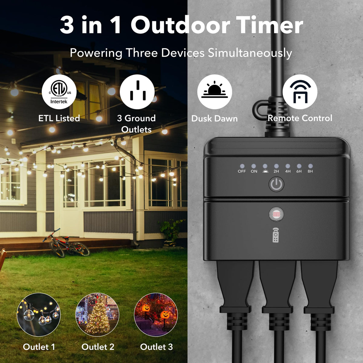 BN-LINK timer RF signal penetrates doors for convenient outdoor control