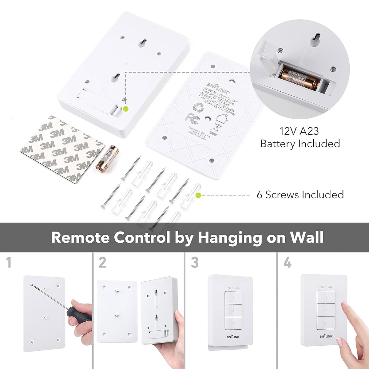 BN-LINK remote-control setup enables turning lamps and fans from a distance