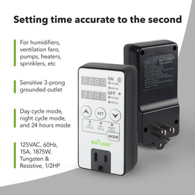BN-LINK timer outlet interval cycle illustrates ON/OFF scheduling.