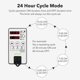 BN-LINK timer outlet in night mode for overnight efficiency.