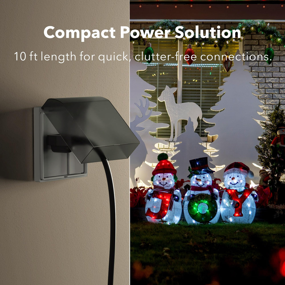 BN-LINK weather-resistant cord in garden setting, ready for rain or shine