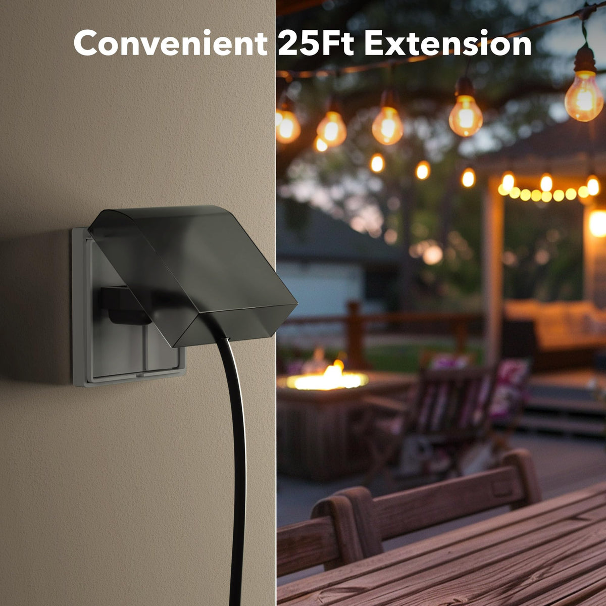 Weather-resistant design endures outdoor decorating and yard work.