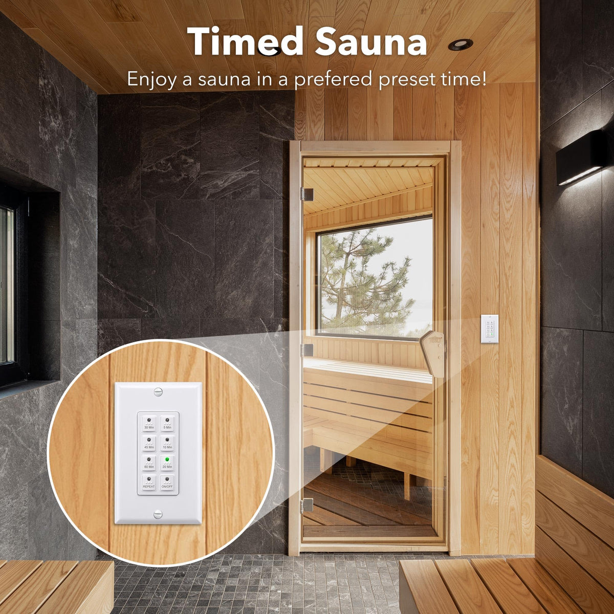 BN-LINK white finish timer blends with most walls.