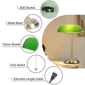 BNYFDC Green lamp with pull-chain switch for easy control