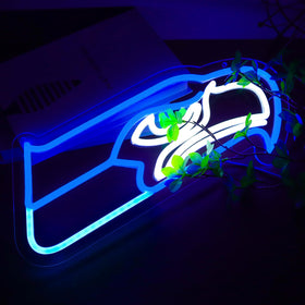 BNBIDEN LED Seahawks neon sign for rugby team lighting, perfect for bars.
