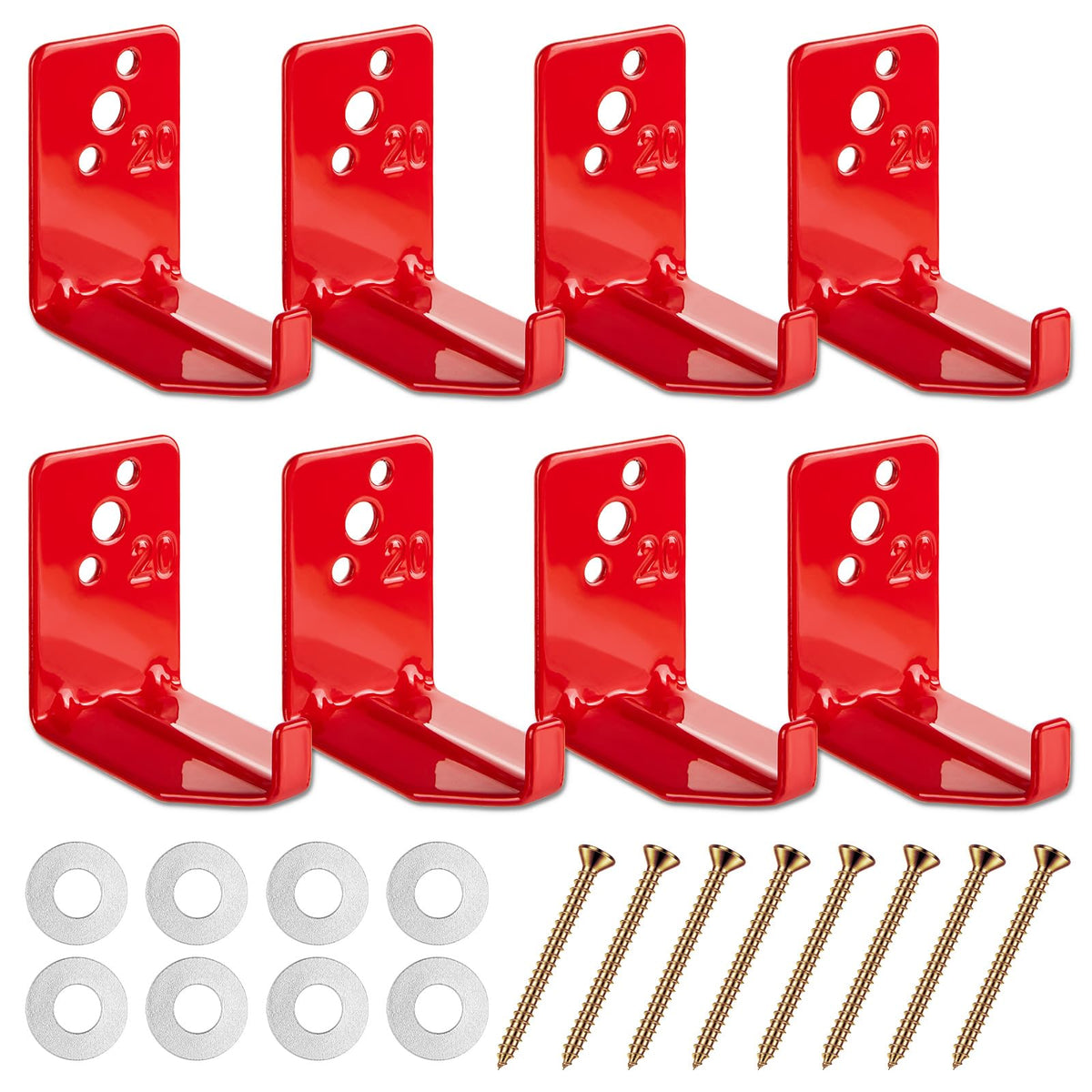 BNJZWJJ 8-pack extinguisher brackets, organized kit ready for quick mounting and safety.