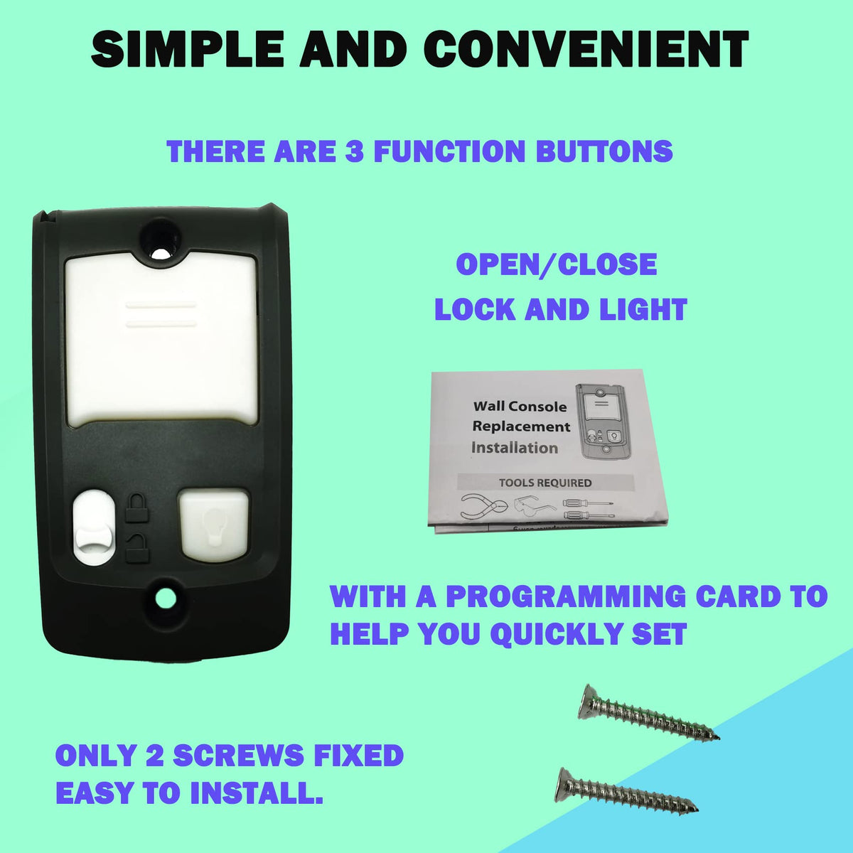 BNRSZ quick install wall console with two screws and simple setup