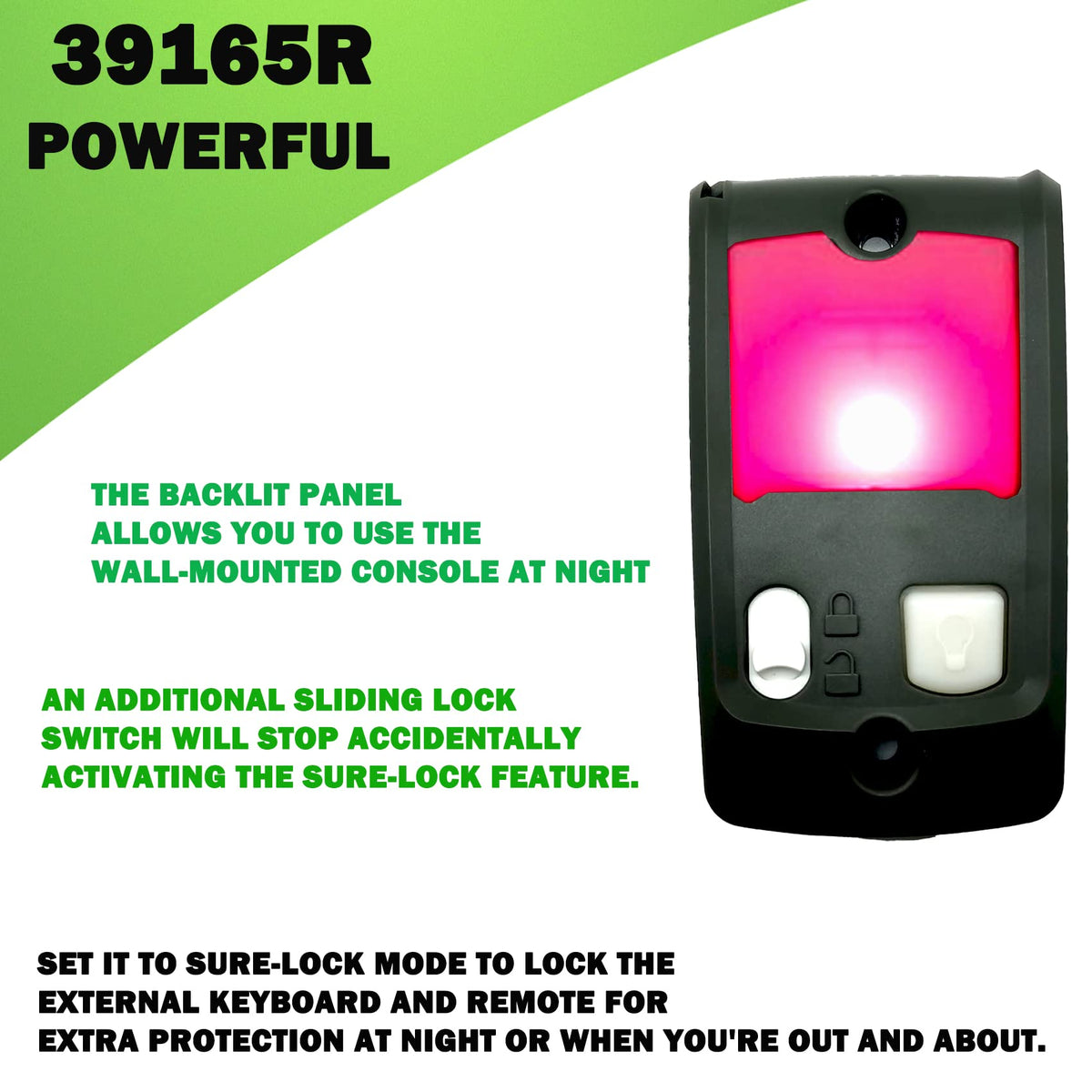 BNRSZ Sure-Lock mode on wall console for added security