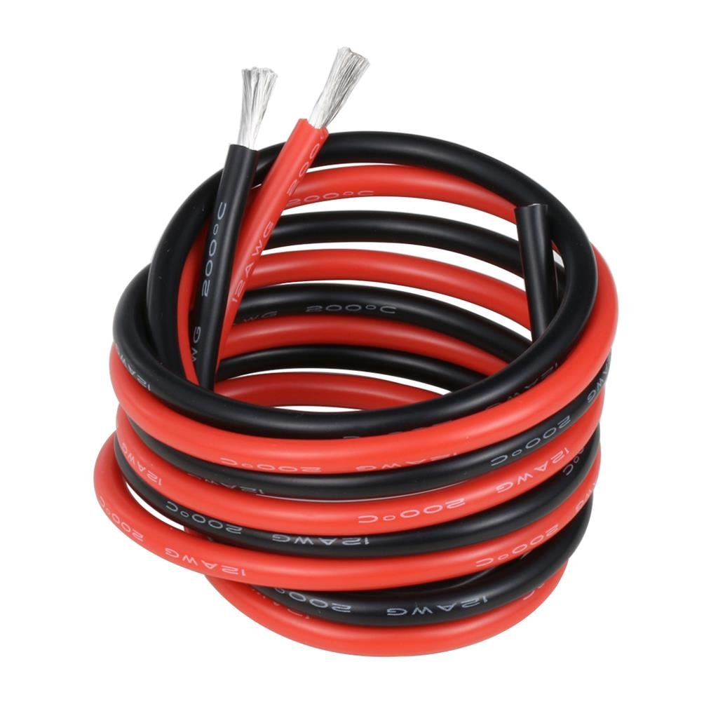 BNTECHGO 12G silicone wire red 10 ft for high-flex power connections