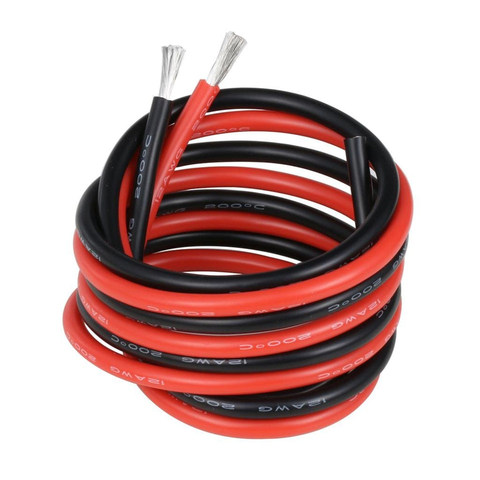 BNTECHGO 12G silicone wire red 10 ft for high-flex power connections