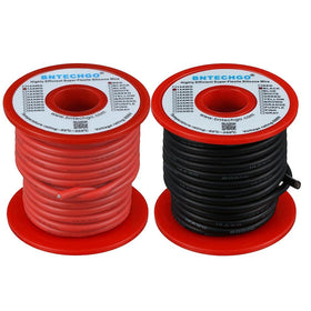 BNTECHGO 14 AWG silicone wire red spool for model wiring and soldering.